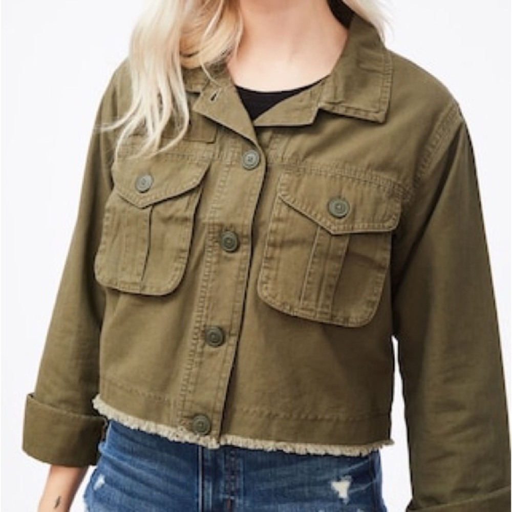 Aeropostale Cargo Utility casual everyday neutral‎ muted nature canvas Jacket Sm